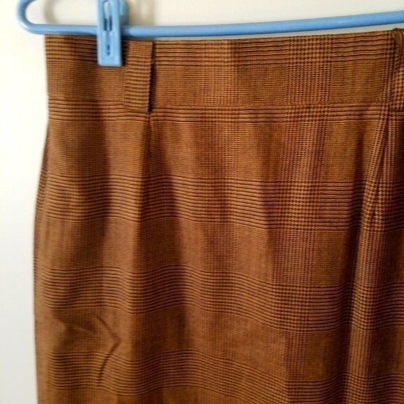 VINTAGE German Wool Pencil Plaid Skirt Size 38 Houndstooth Tweed Prep - Picture 8 of 10